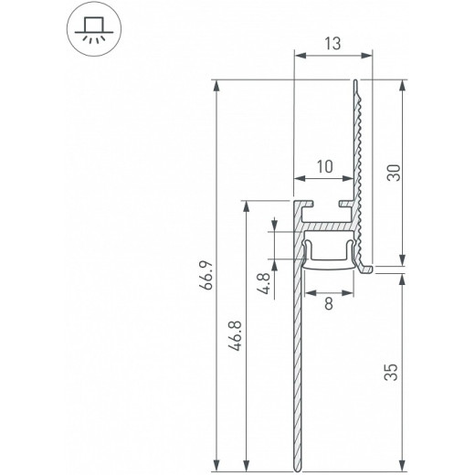 Профиль для плинтусов Arlight ARH-PLINTUS 043666