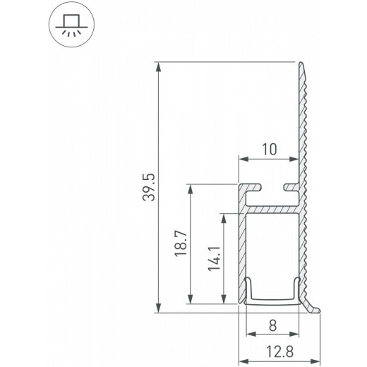 Профиль встраиваемый Arlight FANTOM-BENT 043692