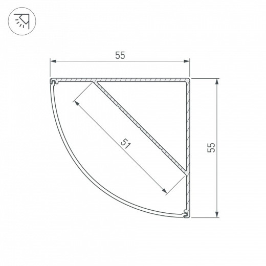 Профиль накладной угловой внутренний Arlight SL-KANT 044578