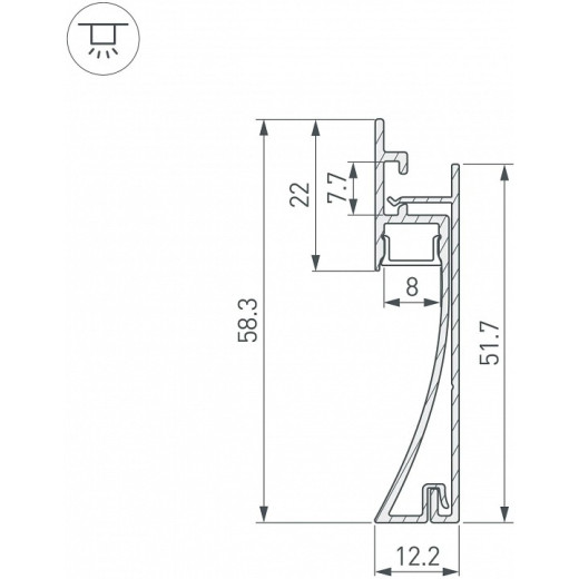 Профиль для плинтусов Arlight ARH-PLINTUS 045297