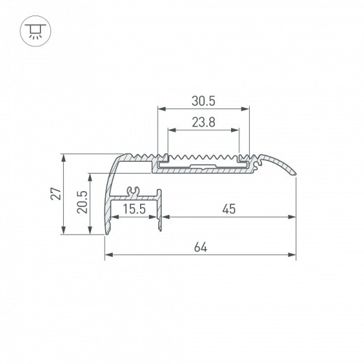Профиль для ступеней Arlight STAIR 045663