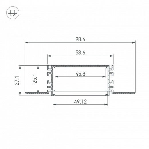 Профиль встраиваемый Arlight FANTOM 046430