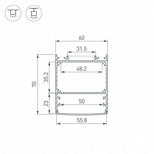 Профиль накладной Arlight SL-LINE 047506