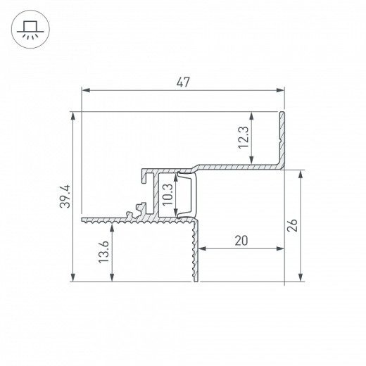 Профиль для контурной подсветки натяжного потолка Arlight СEIL 052241