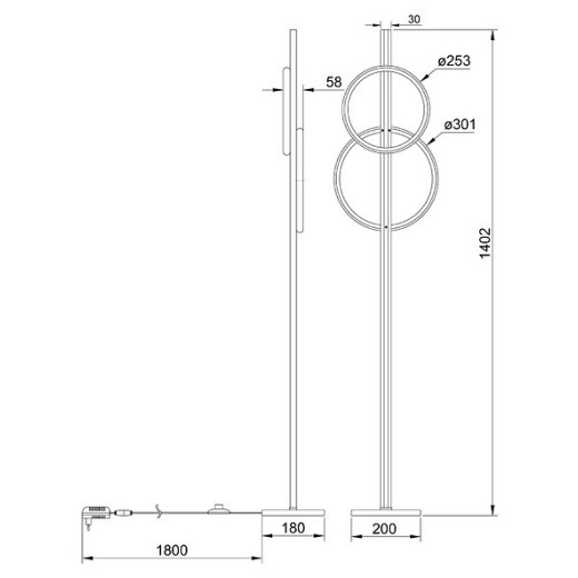 Торшер Arte Lamp Fluido A3913PN-24BK