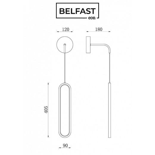 Бра Belfast Nevis 86226C-1W BR