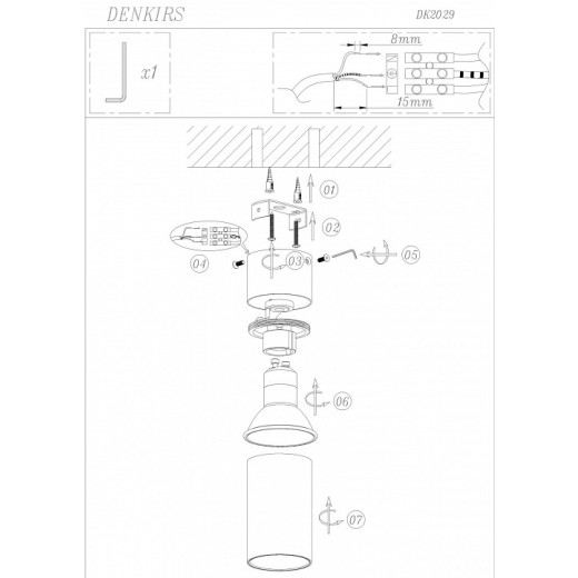 Спот Denkirs TUBE DK2029-GG