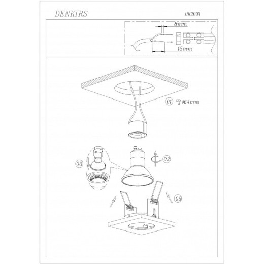 Встраиваемый светильник Denkirs DK2031 DK2031-WH