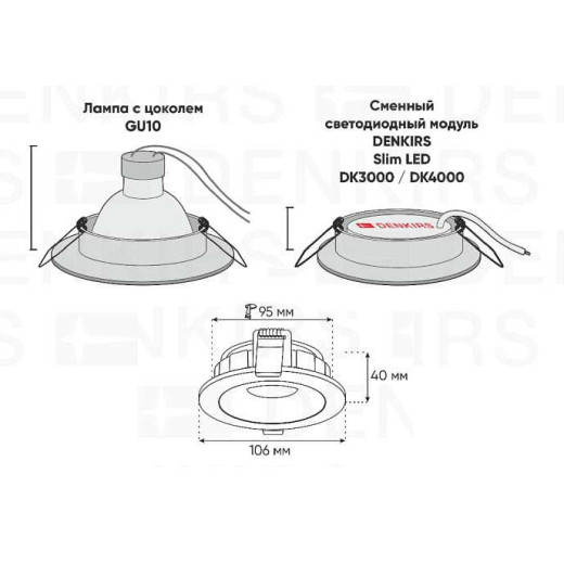 Встраиваемый светильник Denkirs Roto DK2120-WH