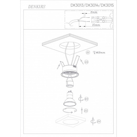 Встраиваемый светильник Denkirs DK3013 DK3015-BK