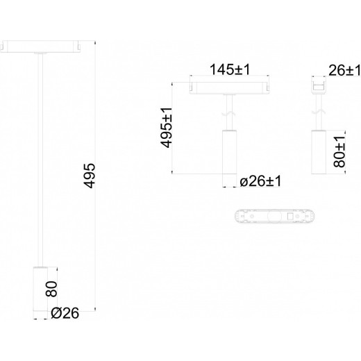 Светильник на штанге Denkirs AIR SPOT DK5343-BK