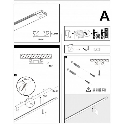 Трек накладной Denkirs AIR BASE TR5202-BK