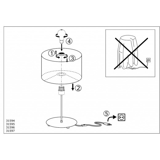 Настольная лампа декоративная Eglo ПРОМО Pasteri 31595