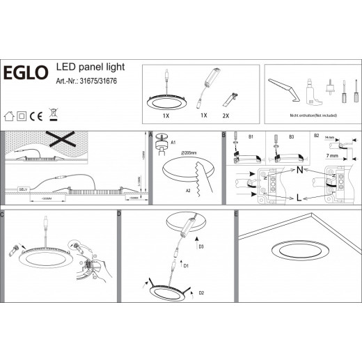 Встраиваемый светильник Eglo ПРОМО Fueva 1 31675
