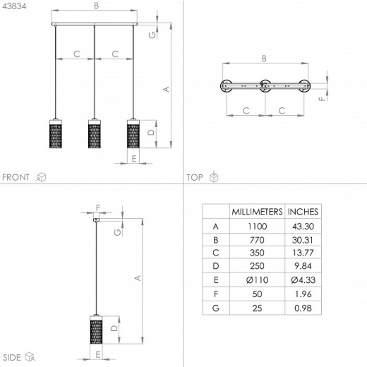 Подвесной светильник Eglo ПРОМО Kilnsdale 43833