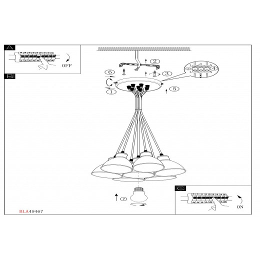 Подвесная люстра Eglo ПРОМО Priddy 49467