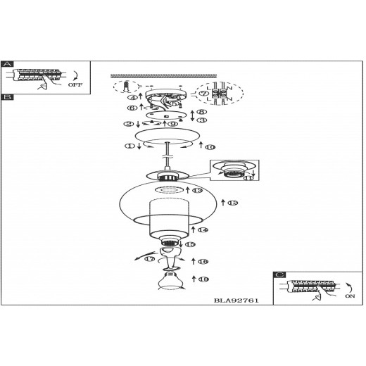 Подвесной светильник Eglo ПРОМО Bolsano 92761