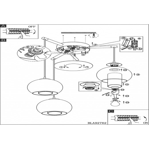Подвесной светильник Eglo ПРОМО Bolsano 92762