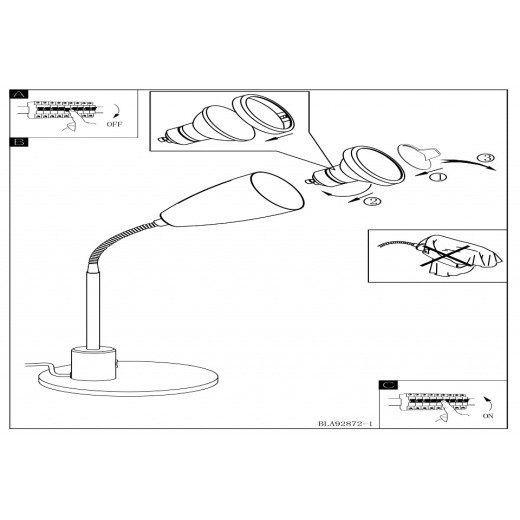 Настольная лампа офисная Eglo Fox 92873