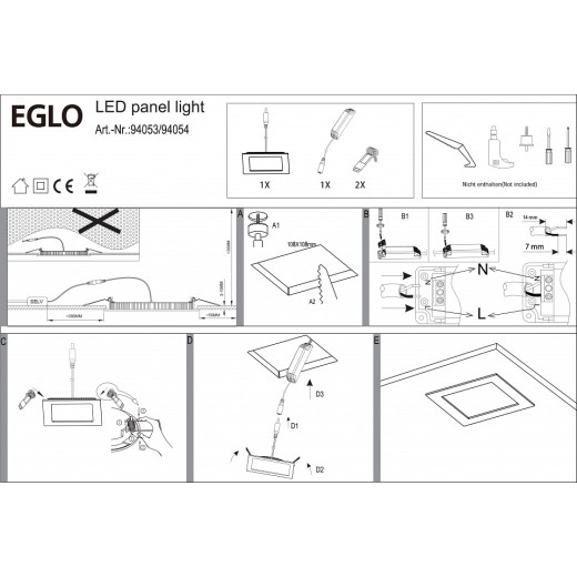 Встраиваемый светильник Eglo ПРОМО Fueva 1 94053
