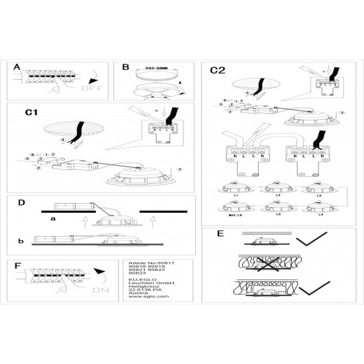 Набор встраиваемых светильников Eglo ПРОМО Pineda 95822