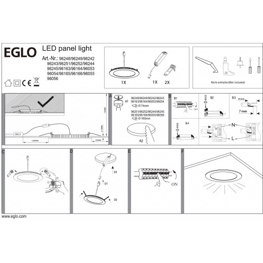 Встраиваемый светильник Eglo ПРОМО Fueva 1 96244