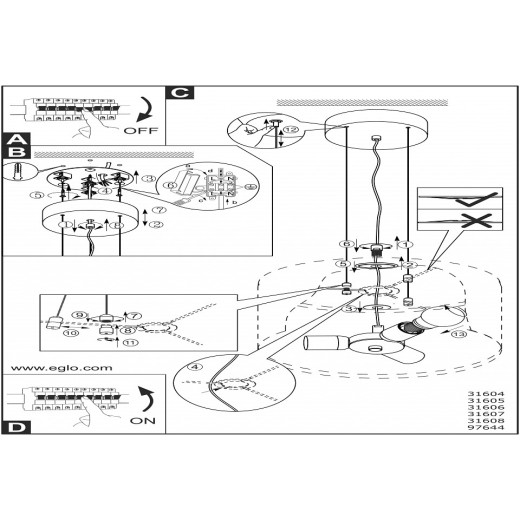 Подвесной светильник Eglo ПРОМО Viserbella 97644