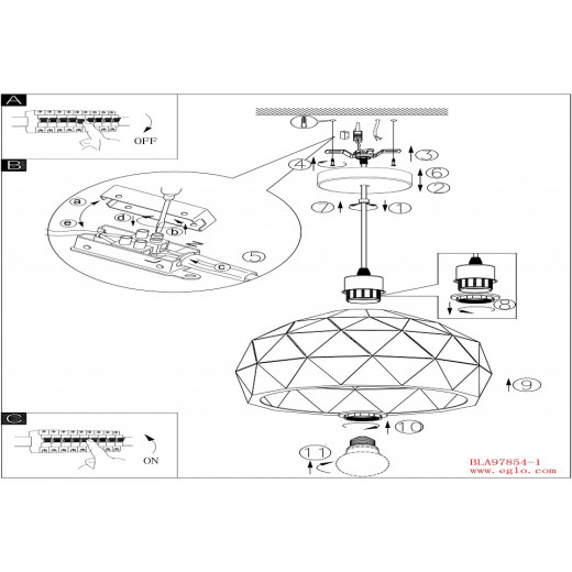 Подвесной светильник Eglo ПРОМО Roccaforte 97845