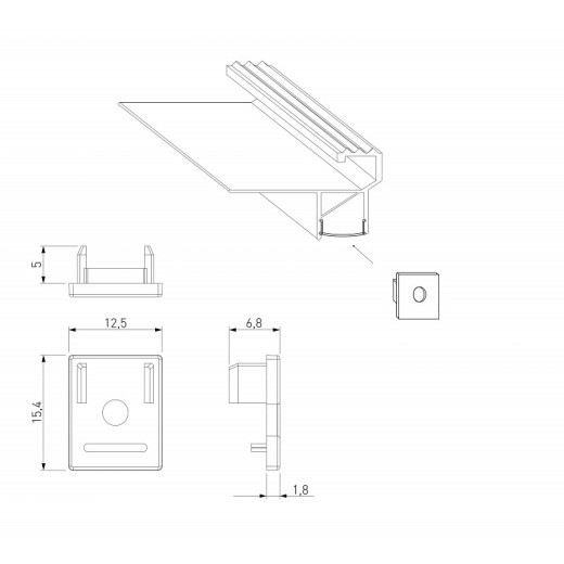 Заглушка для профиля с отверстием Elektrostandard ZLL ZLL-2-ALP025