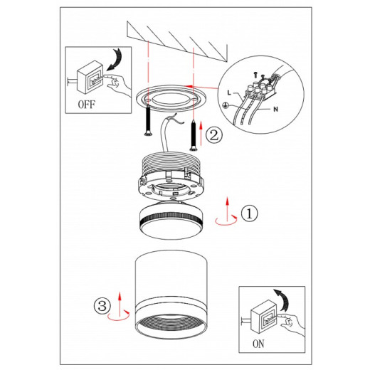 Накладной светильник Эра OL9 GX53 BK/WH Б0048542