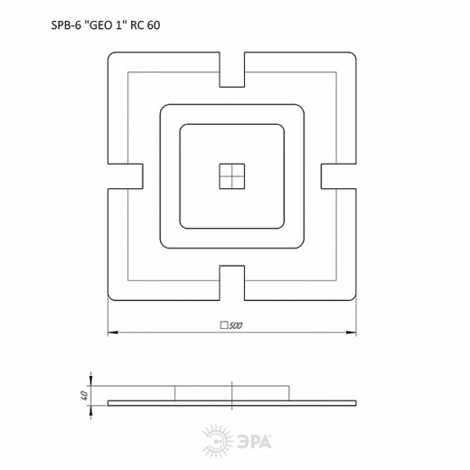 Накладной светильник Эра  SPB-6 GEO 1 RC 60