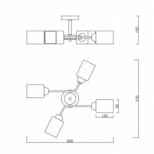 Люстра на штанге Escada Vertigo 1131/4P White/Gold