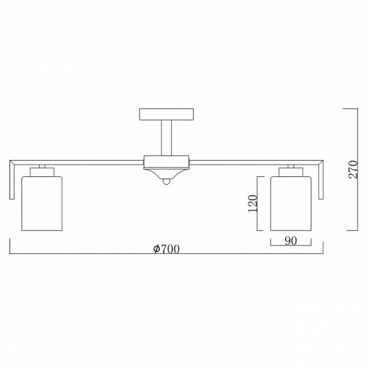 Люстра на штанге Escada Style 1142/7P Silver