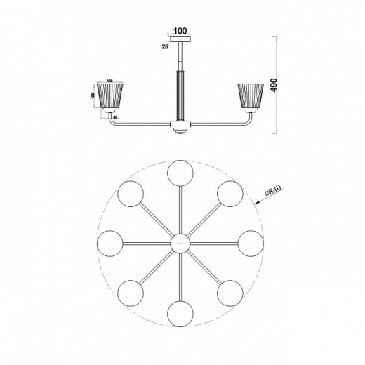 Люстра на штанге Escada Noble 685/8PL