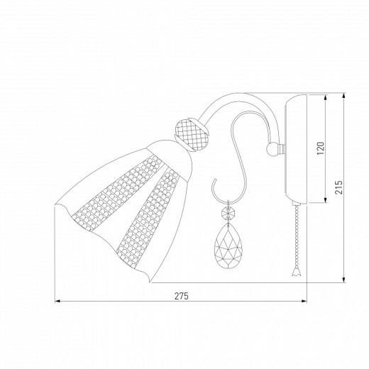Бра Eurosvet Floranse 30155/1 античная бронза