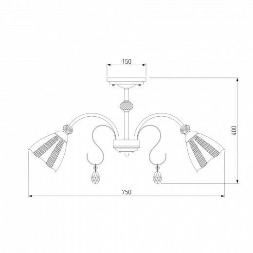 Люстра на штанге Eurosvet Floranse 30155/8 античная бронза
