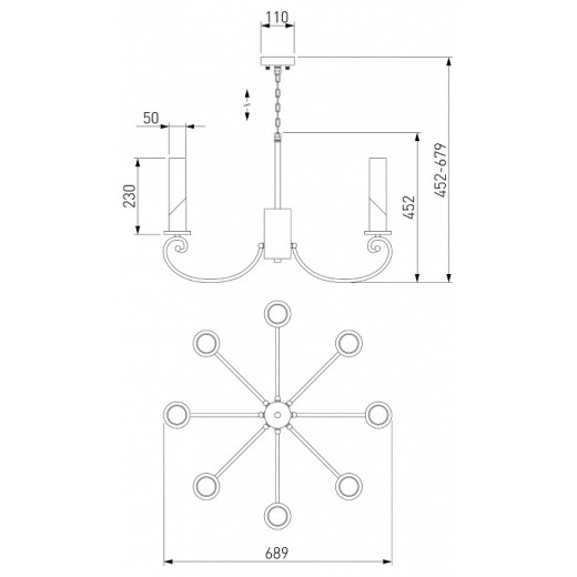 Подвесная люстра Eurosvet Banci 60117/8 никель