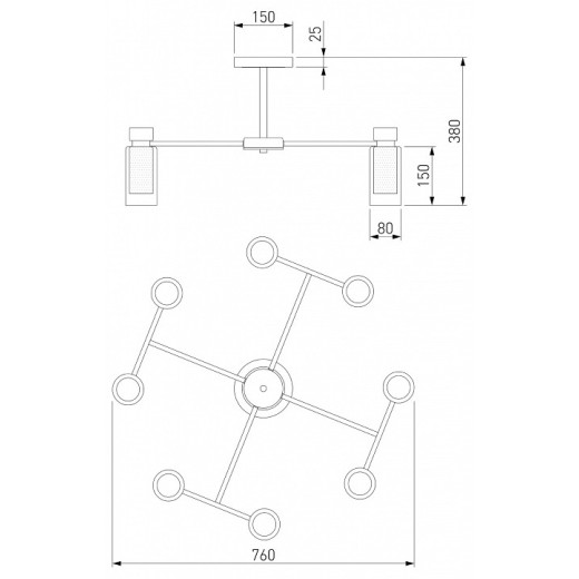 Потолочная люстра Eurosvet Amado 70115/8 черный