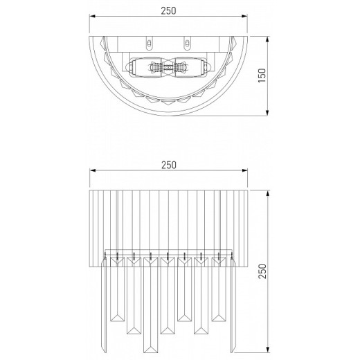 Накладной светильник Eurosvet Amantea 10122/2 хром/прозрачный хрусталь Strotskis (10106/2)