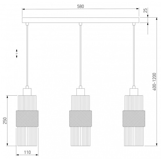 Подвесной светильник Eurosvet Soho 50209/3 бронза
