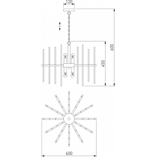 Подвесная люстра Bogate's Allure 356/6 Smart латунь
