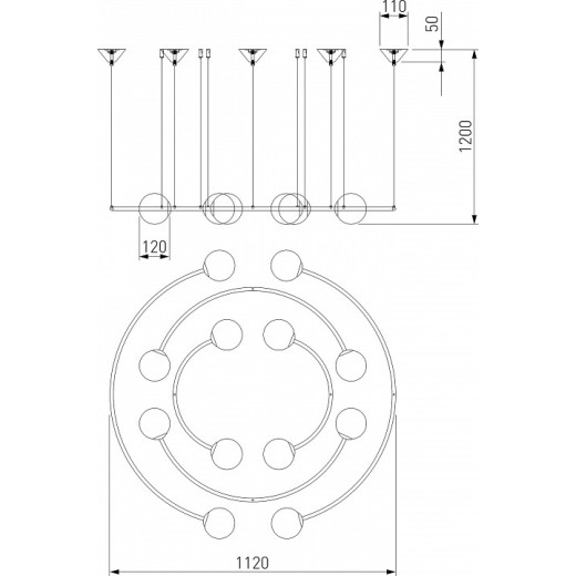 Подвесная люстра Bogate's Brook 359/12 латунь