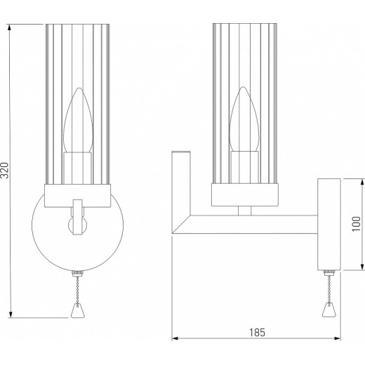 Бра Eurosvet Arganie 60133/1 серебро