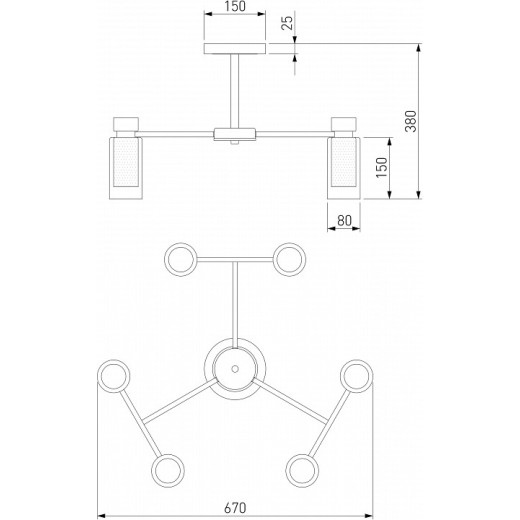 Люстра на штанге Eurosvet Amado 70115/6 белый