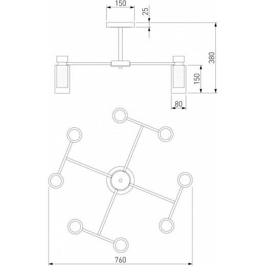 Люстра на штанге Eurosvet Amado 70115/8 белый