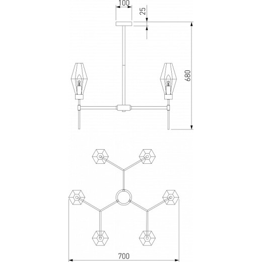 Люстра на штанге Eurosvet Prism 60143/6 хром