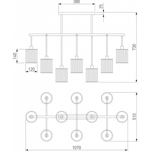 Люстра на штанге Eurosvet Inari 60144/10 золото