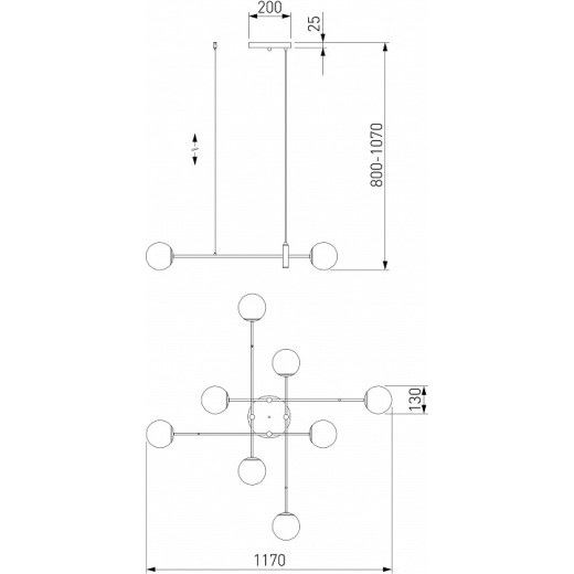 Подвесная люстра Eurosvet Planet 70146/8 латунь