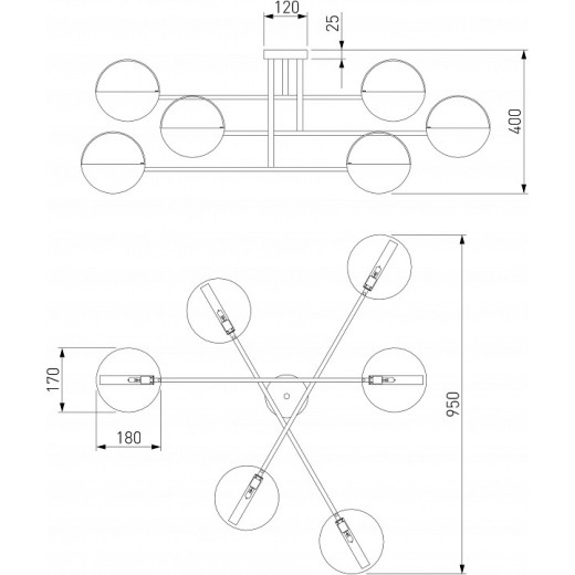Потолочная люстра Eurosvet Grazia 70148/6 золото