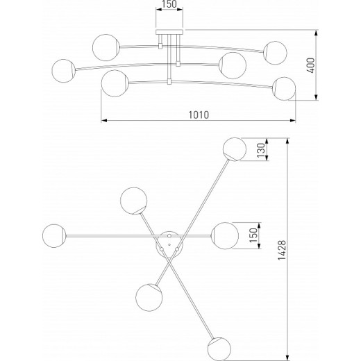 Потолочная люстра Eurosvet Netz 30181/6 хром